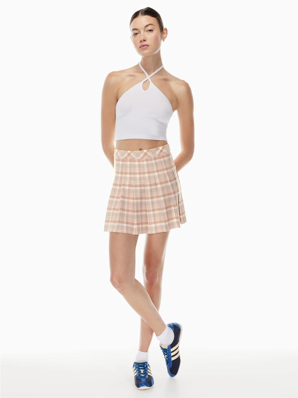 Aritzia Sunday Best Olive Pleated Mini Skirt